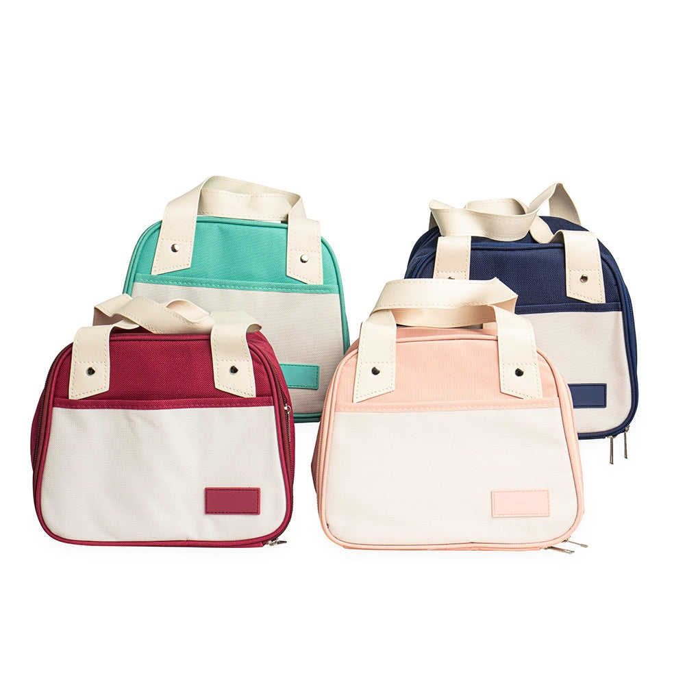 Bolsa térmica Fresh 5L azul e branca com alças reforçadas e bolso frontal - POC.case
