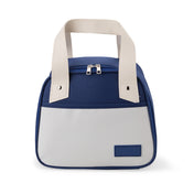Bolsa térmica Fresh 5L azul e branca com alças reforçadas e bolso frontal - POC.case
