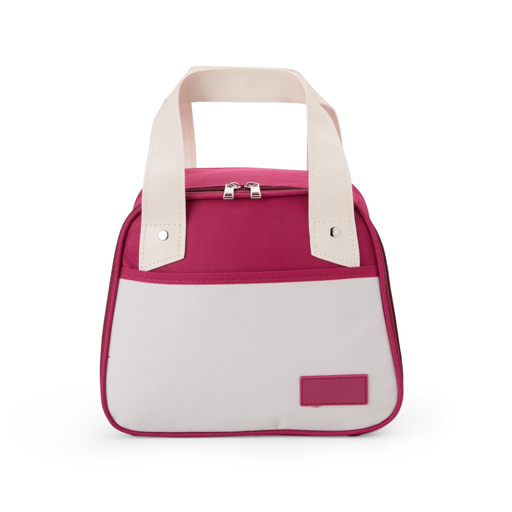 Bolsa térmica Fresh 5L azul e branca com alças reforçadas e bolso frontal - POC.case
