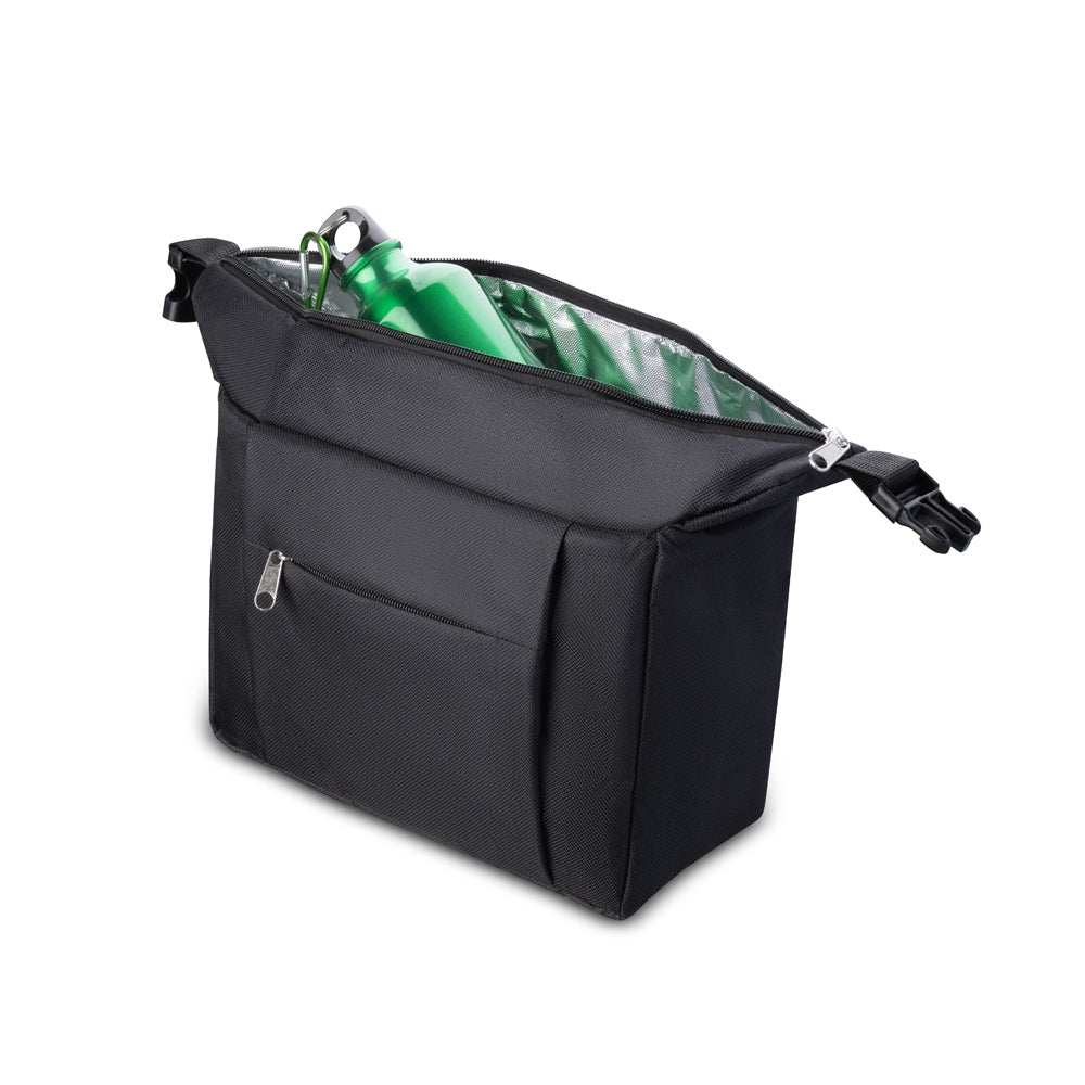 Bolsa térmica Box 6L preta com termômetro digital integrado e bolso frontal - POC.case
