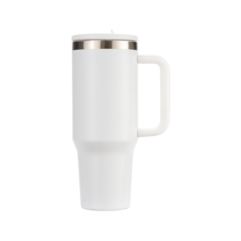 Caneca Térmica Inox 1,2L com Alça, Tampa e Canudo — Personalizada