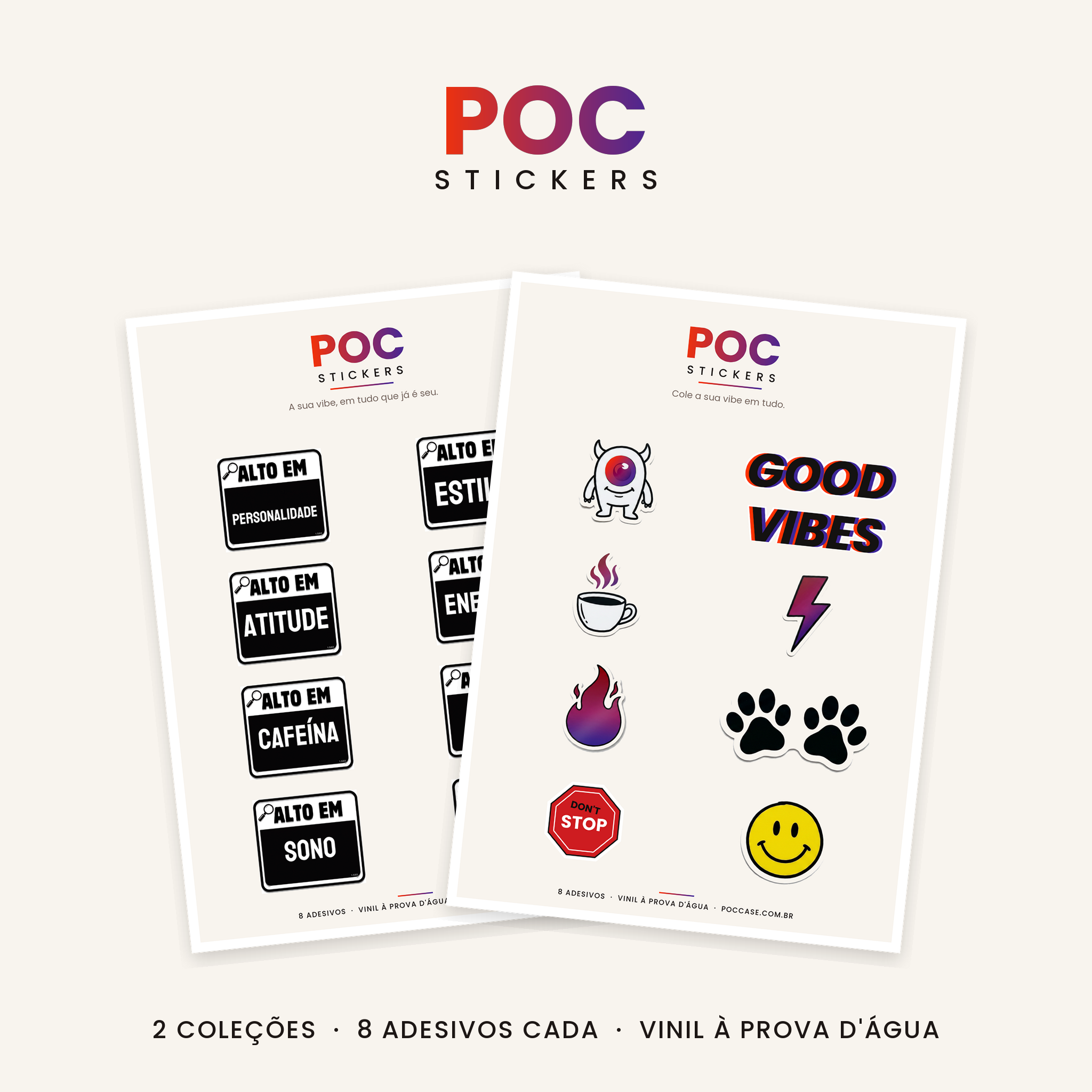 Pack de Stickers POC — Vinil à Prova d'Água