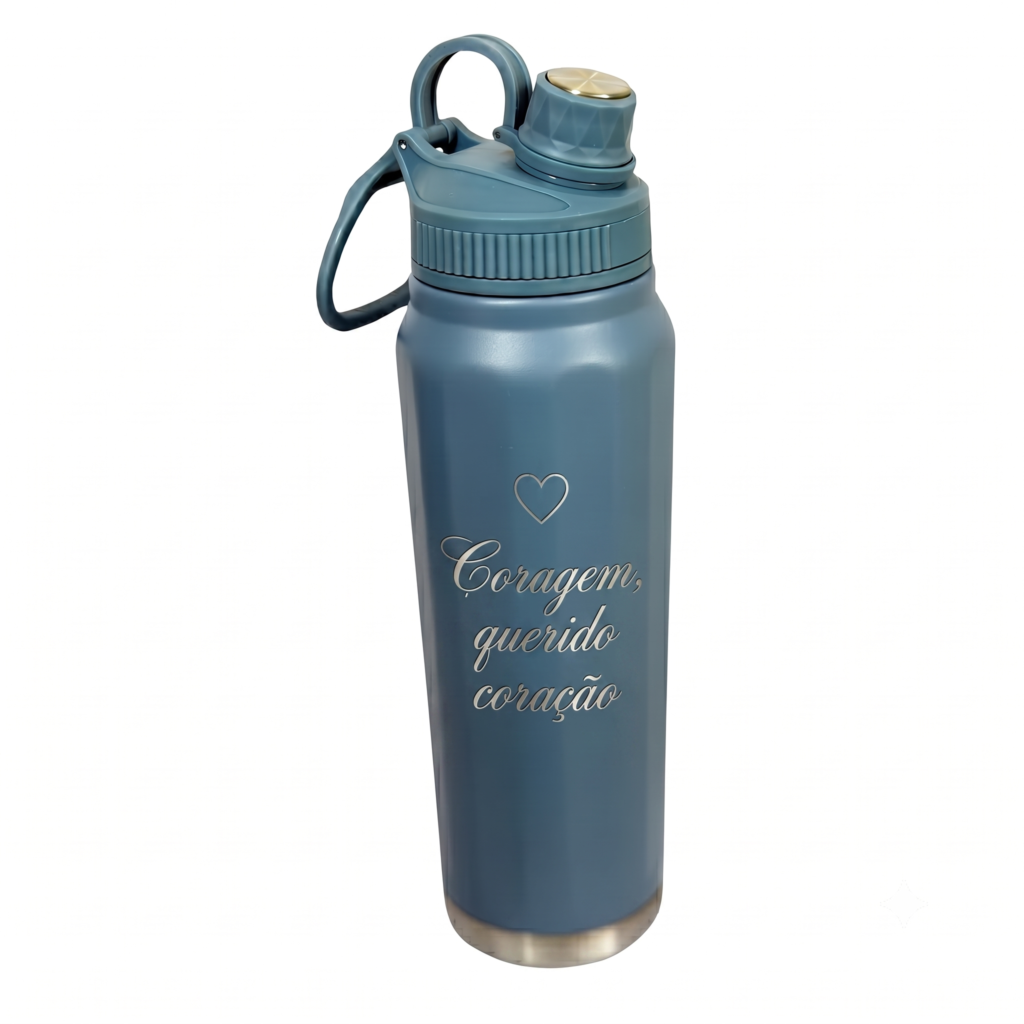 Garrafa Térmica Inox 950ml Azul com Bico – Linha Fé | POC.case