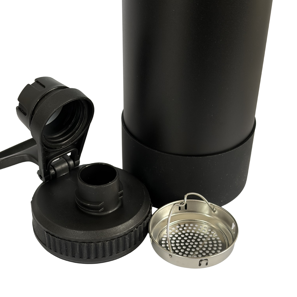 Garrafa Térmica Inox 800ml Preta com Infusor
